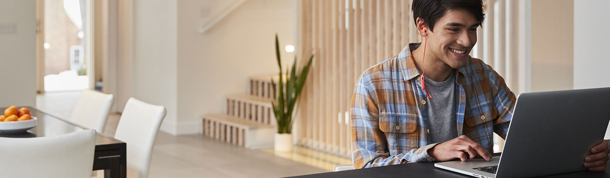 Man working on laptop