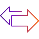 double flèche avec dégradé de couleurs