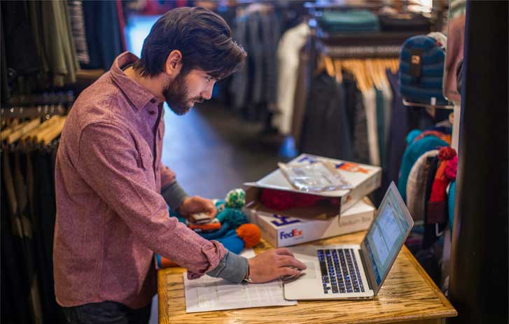 man in home office