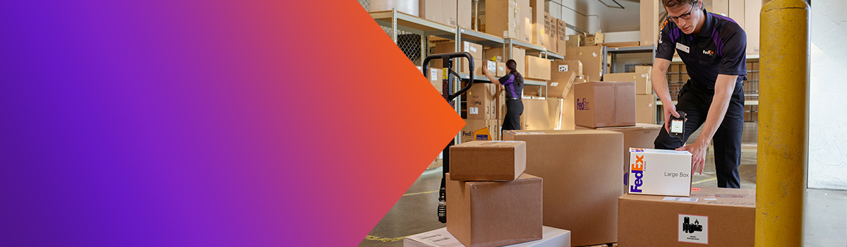 FedEx Worker scanning a package