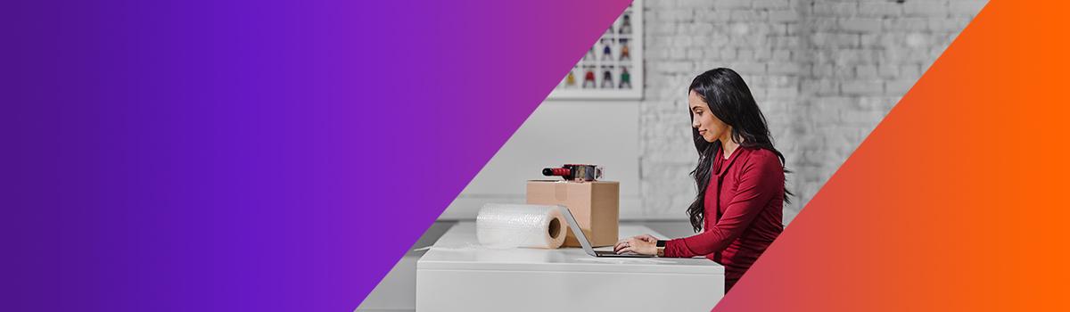 A woman working at a desk