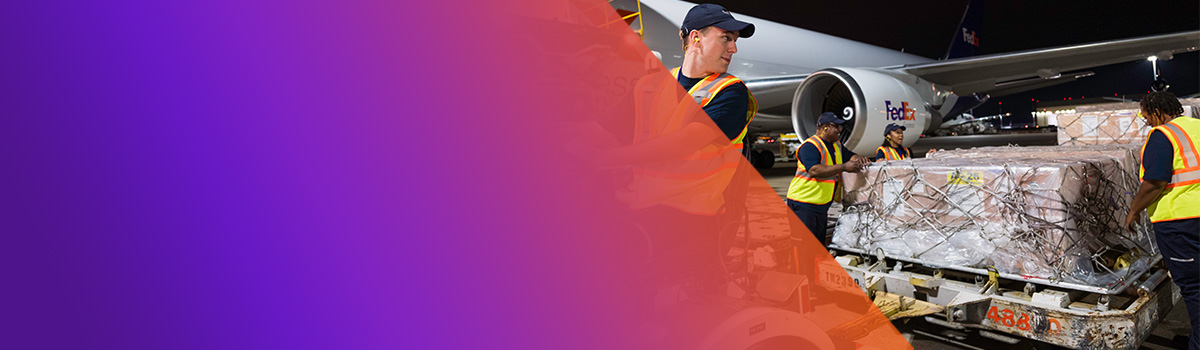 FedEx employee moving packages