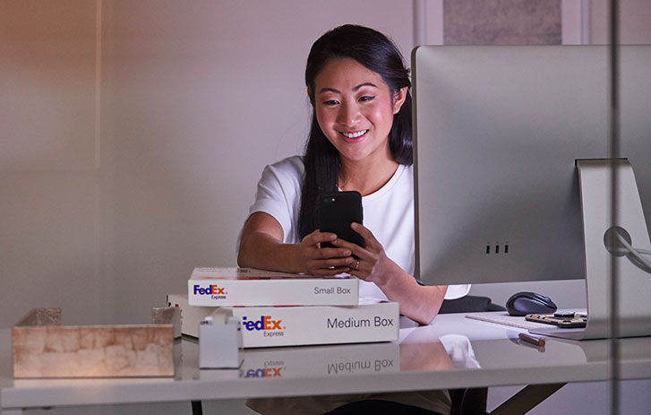 A woman working at a desk