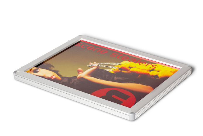 Backlit print side view The side view of a backlit poster
