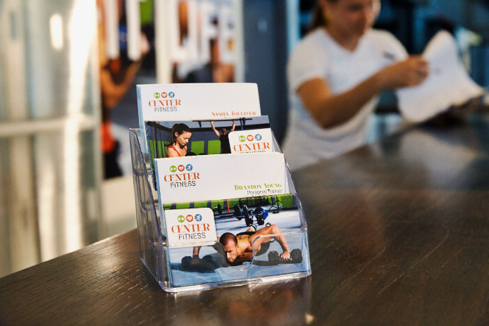 A stack of business cards