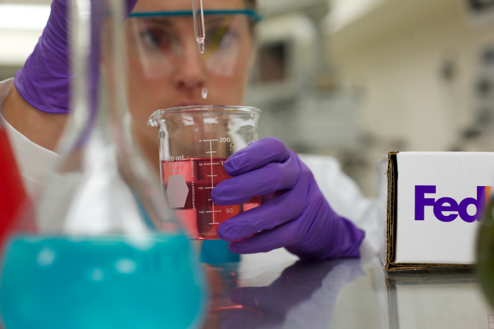 A lab technician runs a chemical test