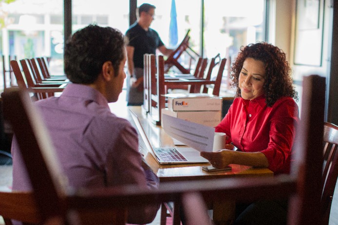 Employer reviewing resumes Employer reviewing resumes