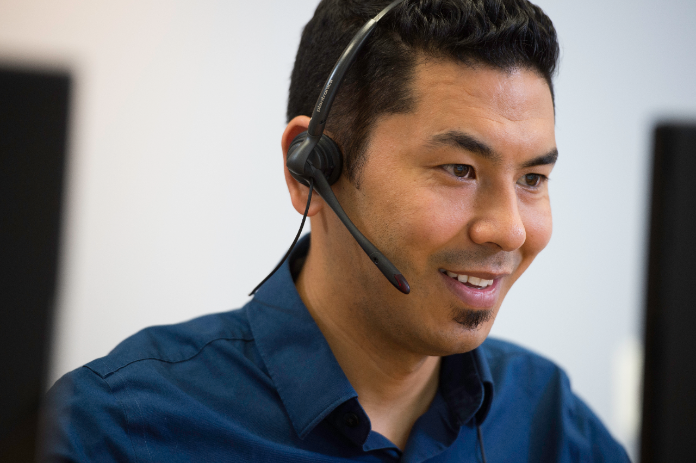 Smiling man with headset