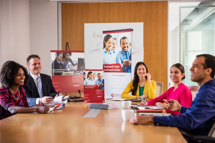 A corporate meeting