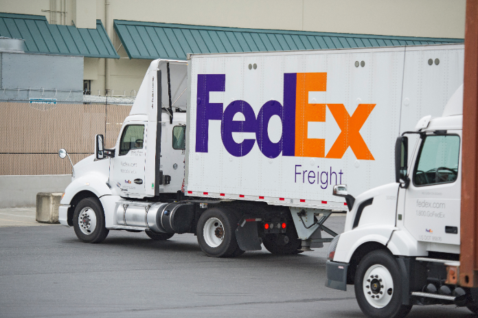 FedEx Freight truck in parking lot