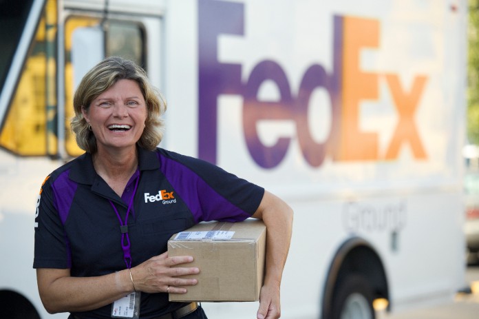 courier smiling
