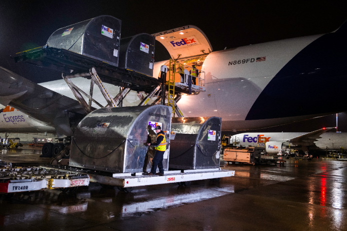 Shipping Containers on International Flight