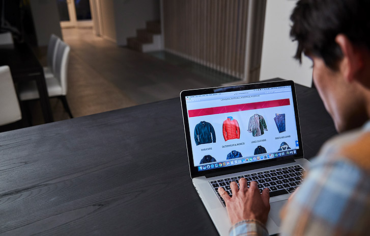 ecommerce page on computer