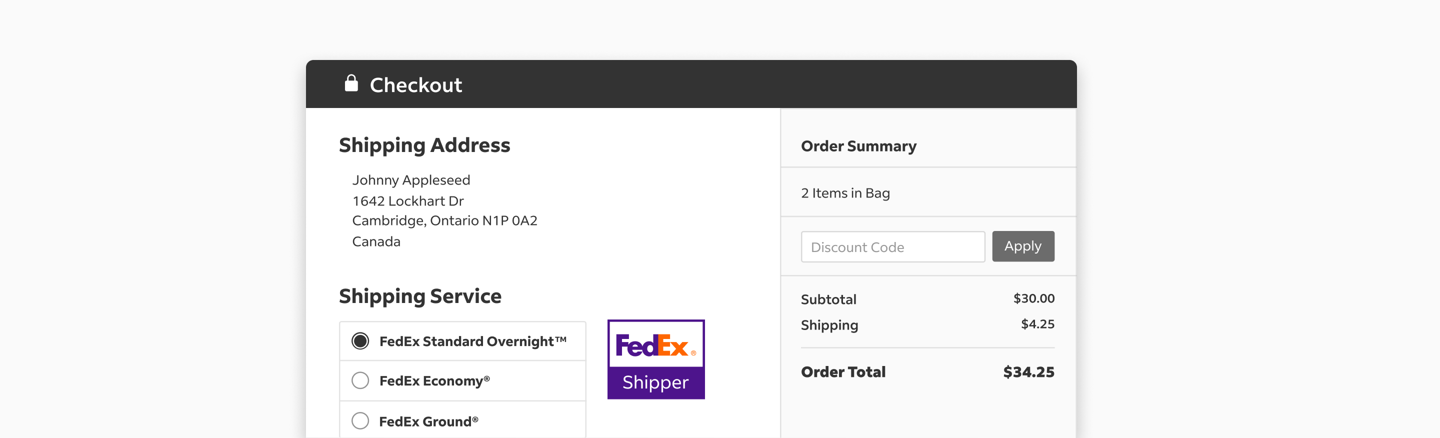 checkout with FedEx logo