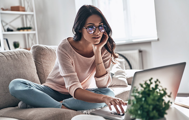 woman on computer