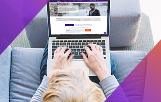 Person holding computer