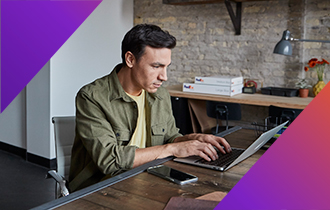 man on computer