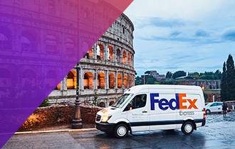 FedEx truck in Greece