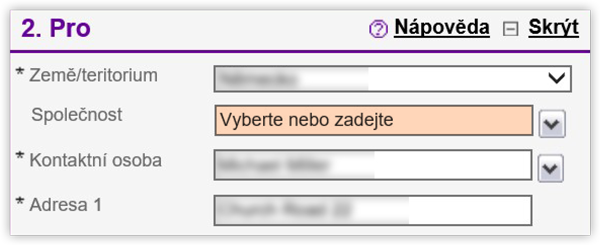 Adresa doručení