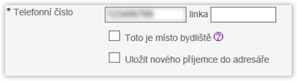 Email a mobilní číslo zákazníka