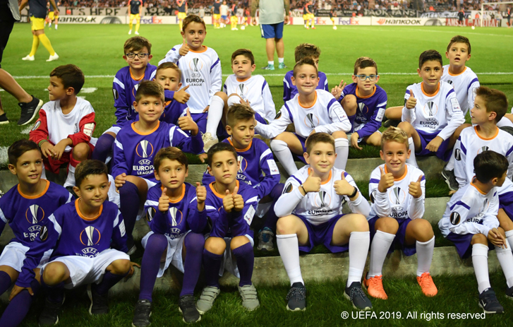 Player Mascots on the field
