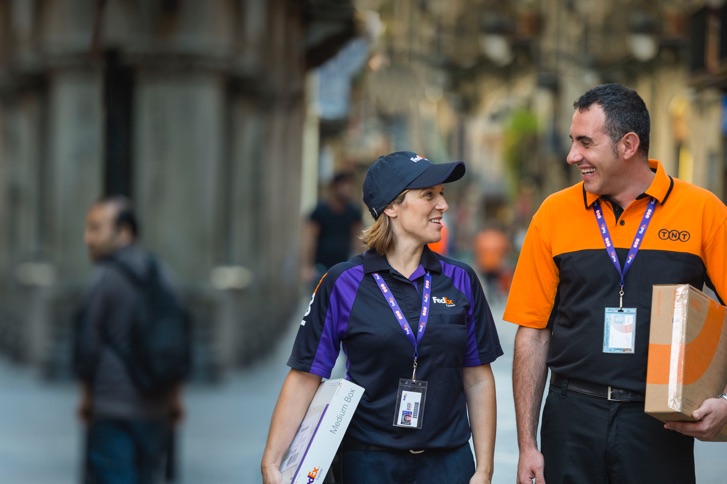 No deal need to know Delivery woman walking city