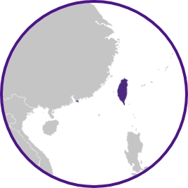 Map of Taiwan and Hong Kong