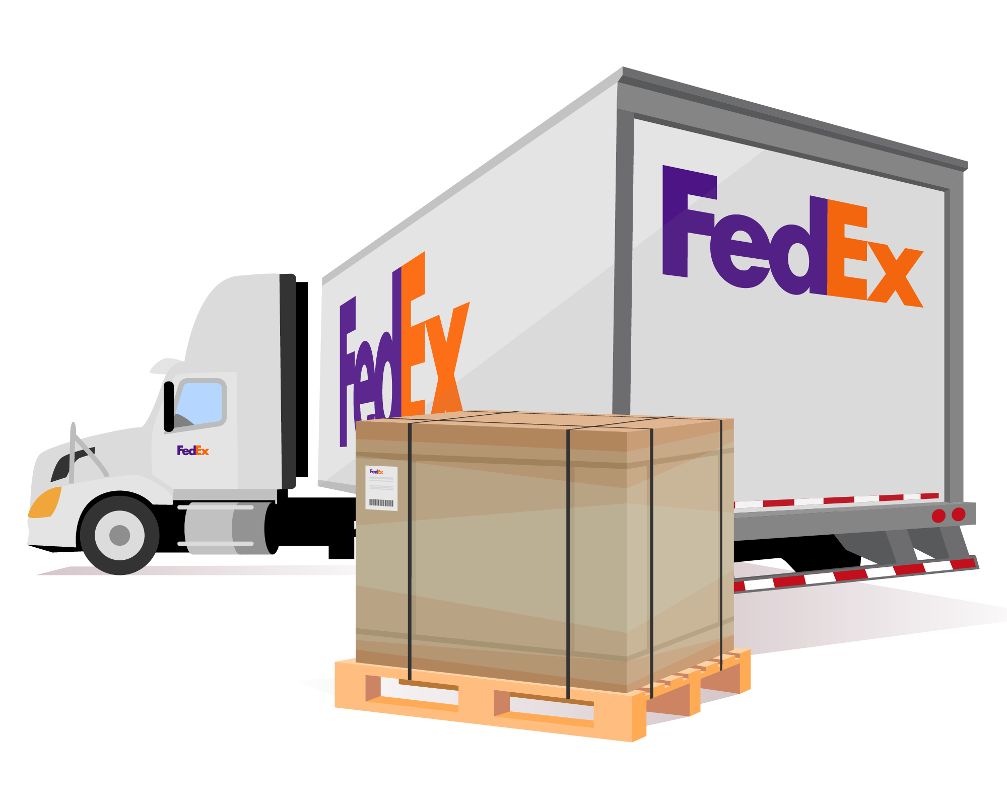 Freight truck and pallet illustration