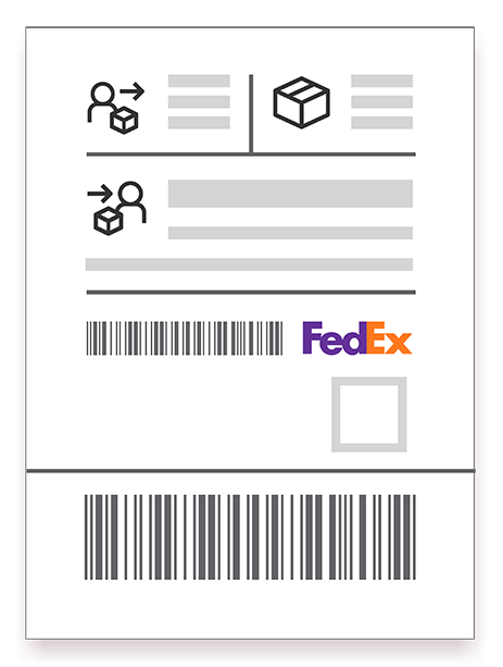 Illustration of the anatomy of a shipping label