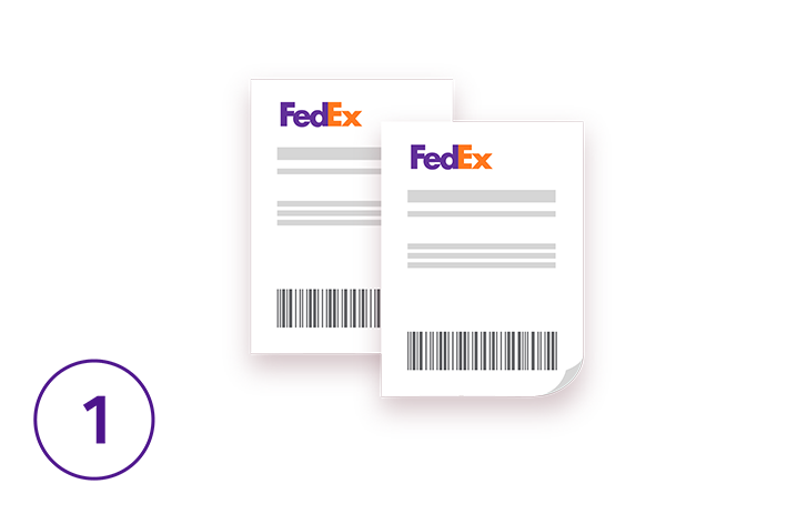 Illustration of 2 shipping labels