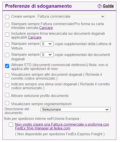 illustrazione della selezione ETD