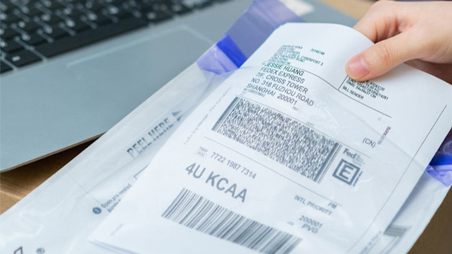 Commercial invoice label