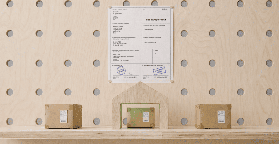 Package with label