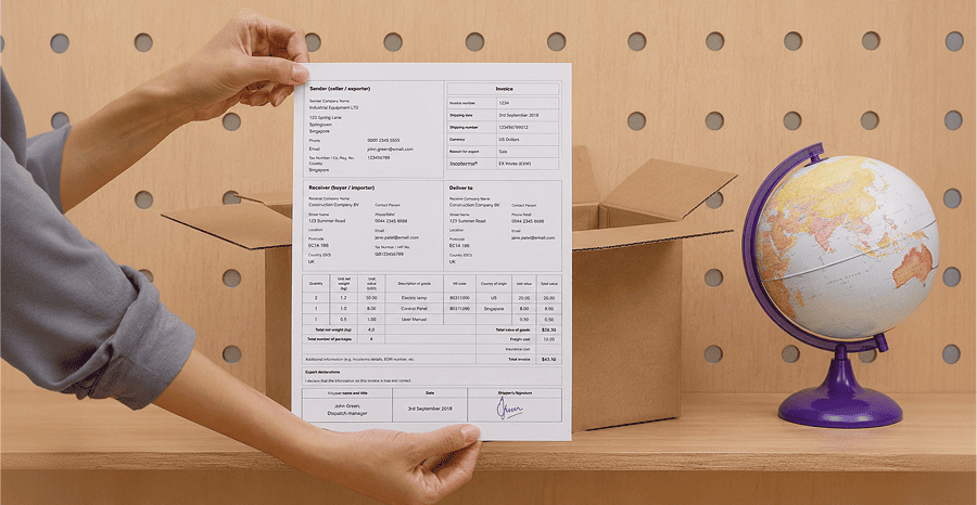 Package with label
