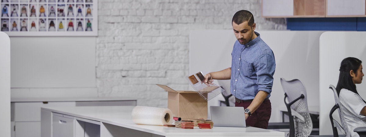 Man in on computer