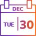 Calendar with the date of Monday December 30