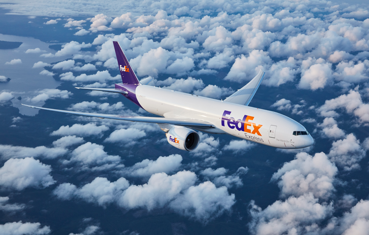 FedEx plane flying