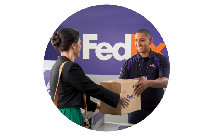 FedEx employee and customer
