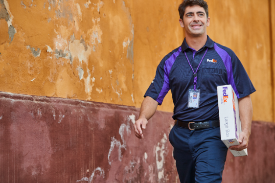 Man with FedEx Boxes