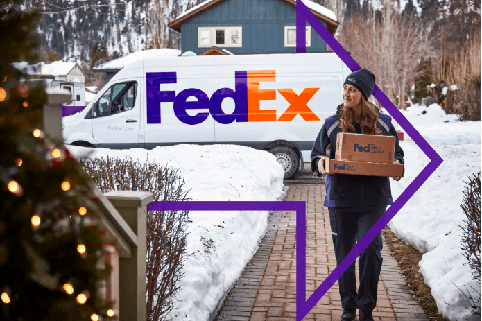 FedEx Worker carrying packages