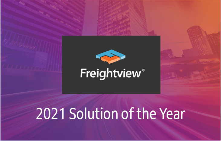 2021 solution of the year graphic with Freightview logo