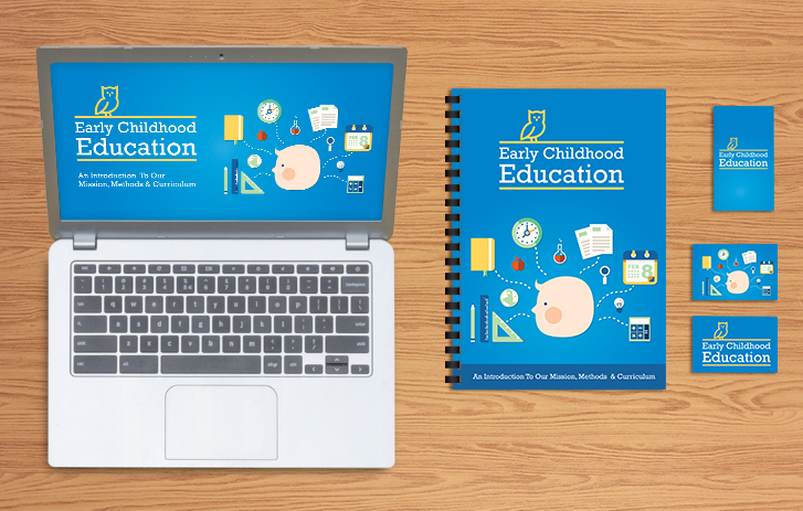 a laptop and different forms of educational media