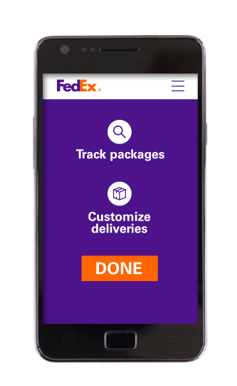 Mobile Phone with shipping app displayed