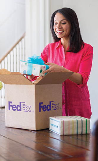 Women packing a gift