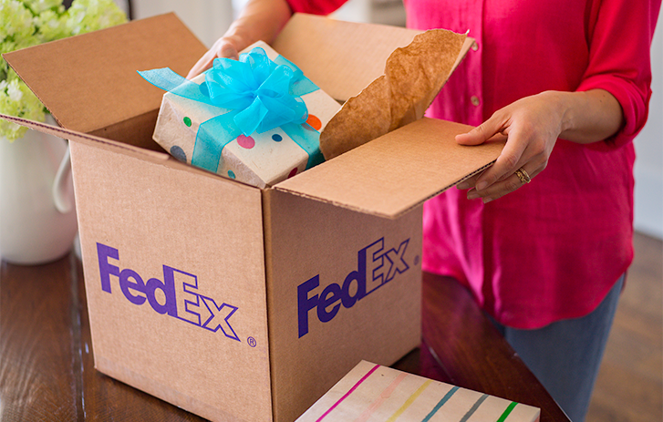 Customer packing a gift