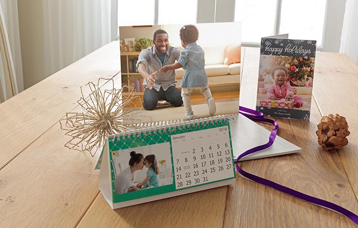 A table of personalized calendars