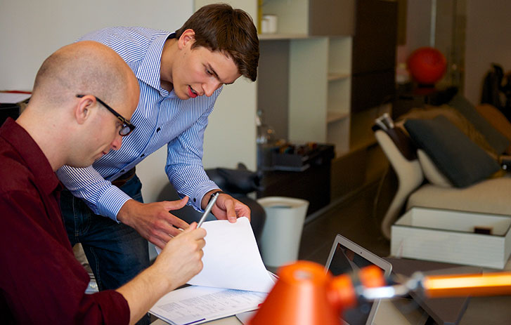 Two men having a meeting