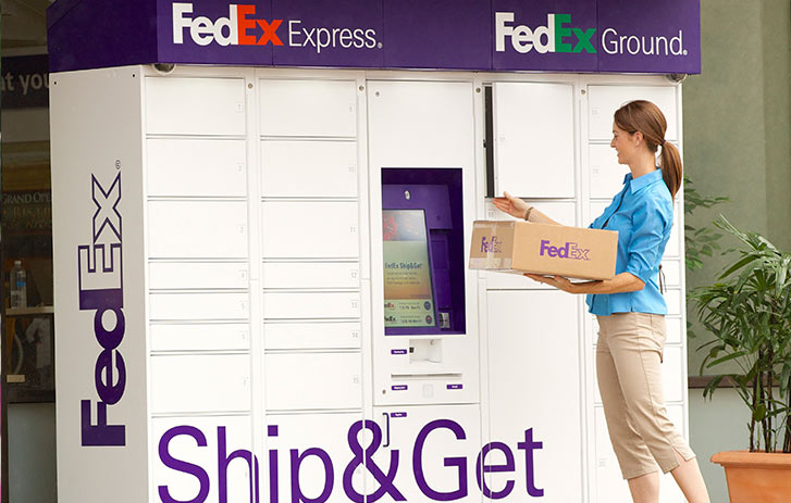 A woman using a ship and get locker