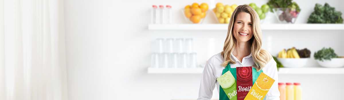 A small business owner with print products