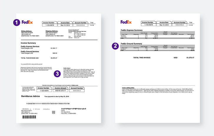 Paper invoice updates | FedEx